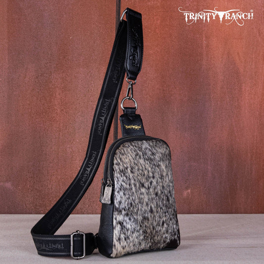 Trinity Ranch Genuine Hair-On Cowhide Collection Sling Bag