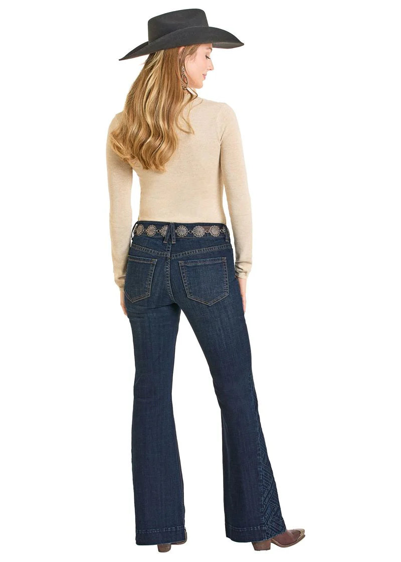 Women's Rock & Roll Denim Midrise Side Insert Trouser Jean