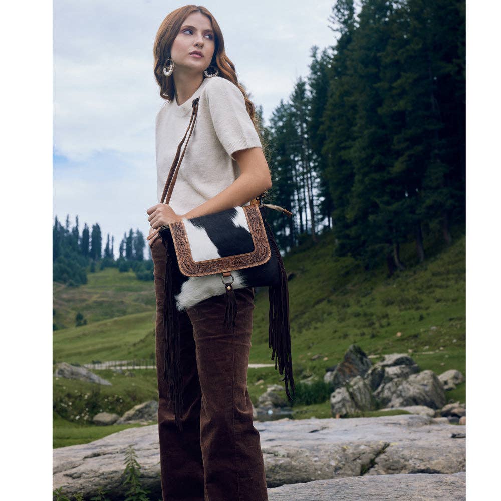 Alina Hand-Tooled Cow Hide Bag