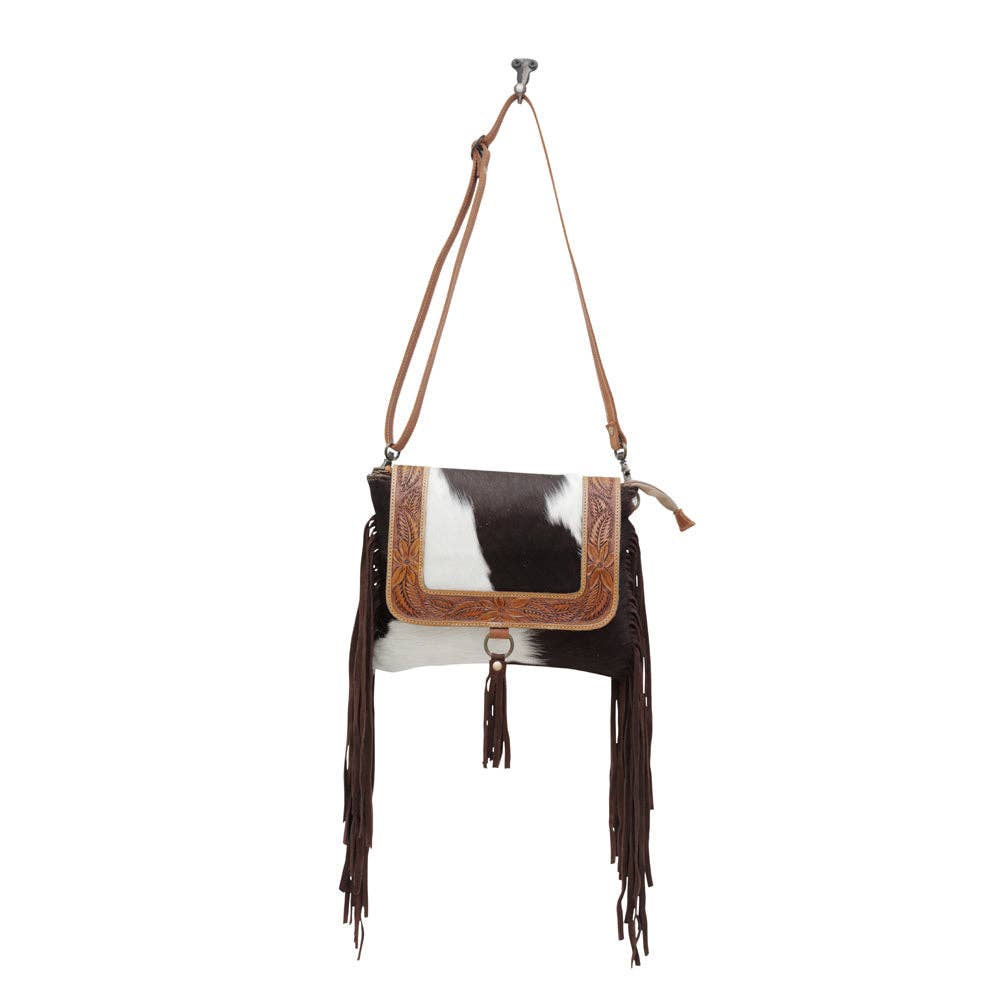 Alina Hand-Tooled Cow Hide Bag