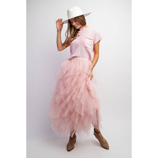 Wanderlust Tulle Maxi Skirt - pink