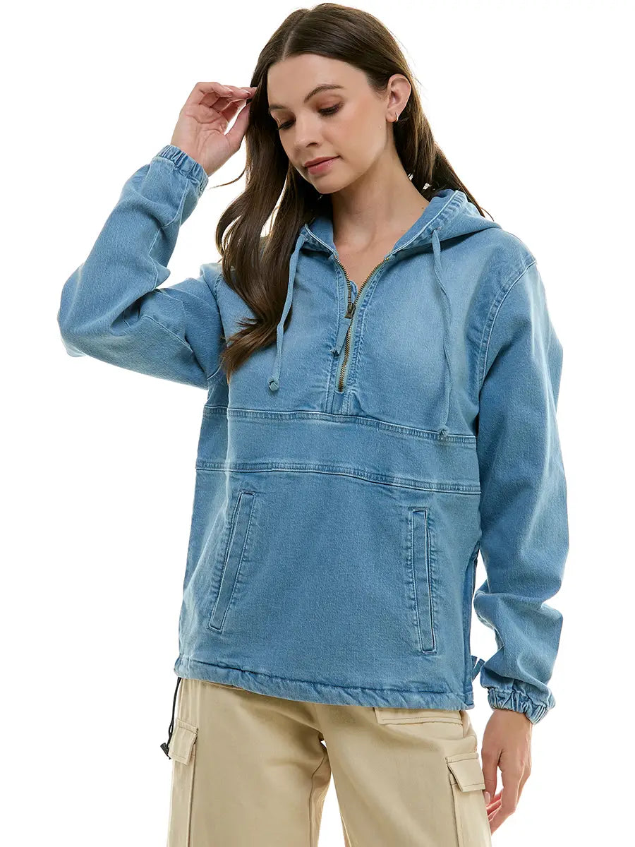 The Denim Hoodie - medium wash