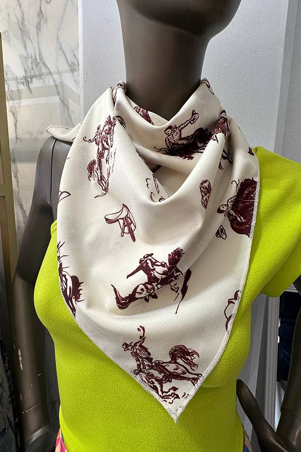 Western Cowboy Rodeo Print Scarf