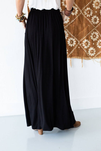 The Perfect Pocketed Maxi Skirt - Black by Three Birds Nest