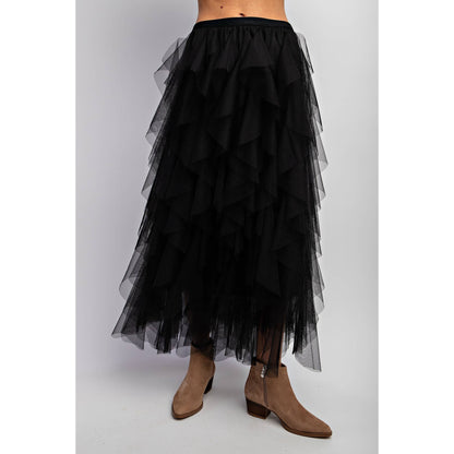 Wanderlust Tulle Maxi Skirt - black