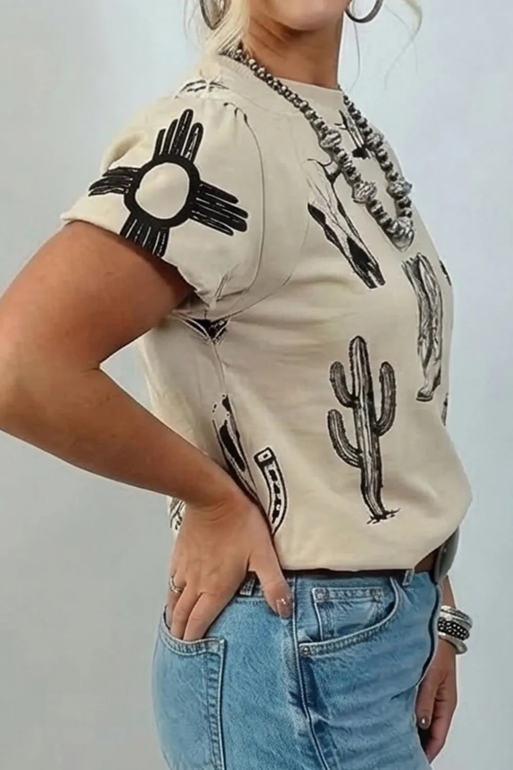 The Desert Sketch Puff Sleeve Tee