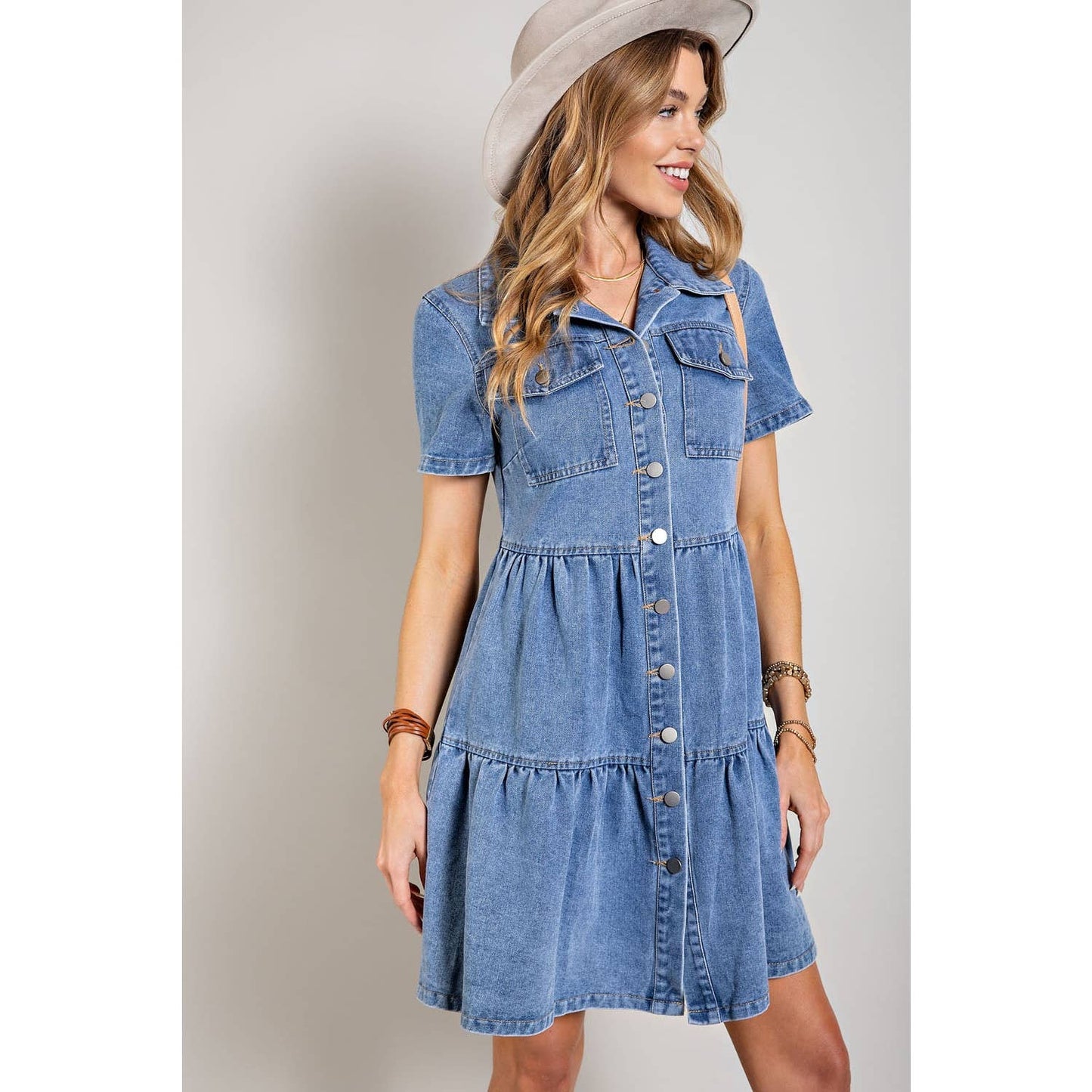True Blue Denim Button Down Mini
