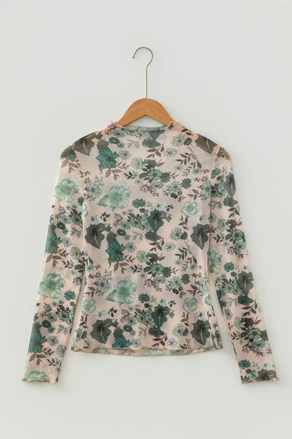 The Evergreen Bloom Mesh Top