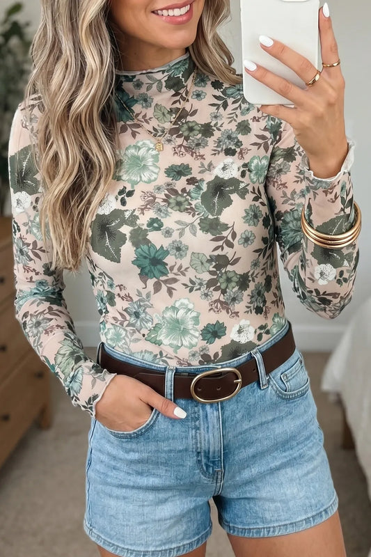 The Evergreen Bloom Mesh Top