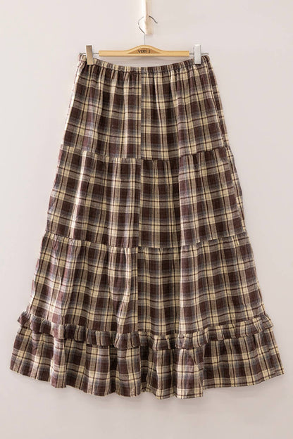 The Autumn Trails Plaid Maxi Skirt