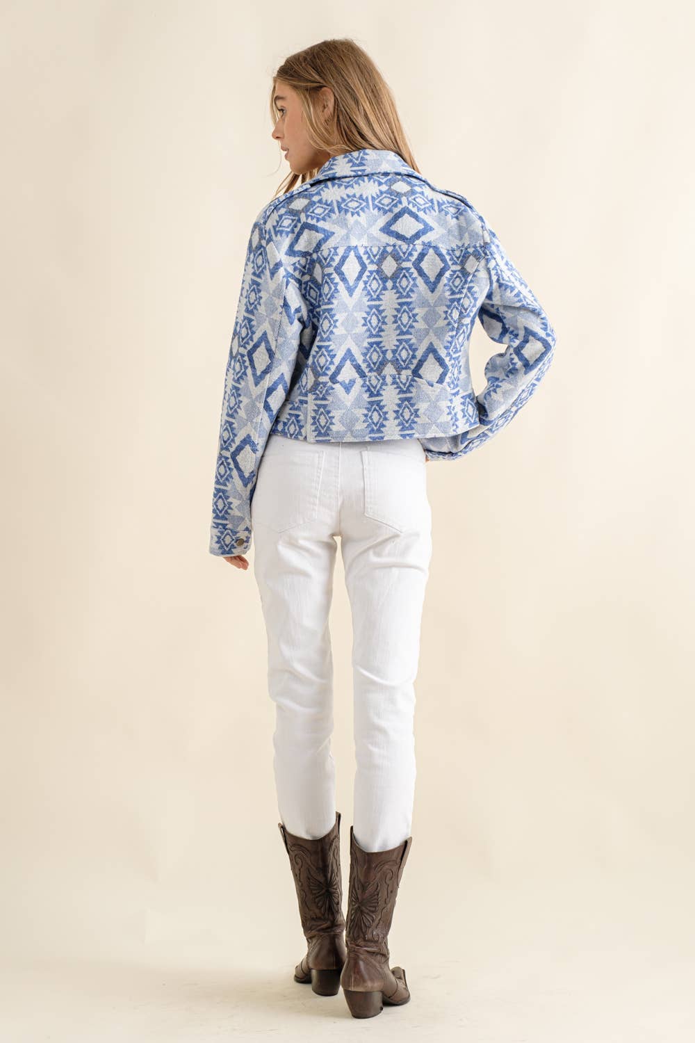 Aztec Crop Moto Jacket