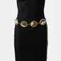 Western Cowhide Disc Chain Belt - Brown
