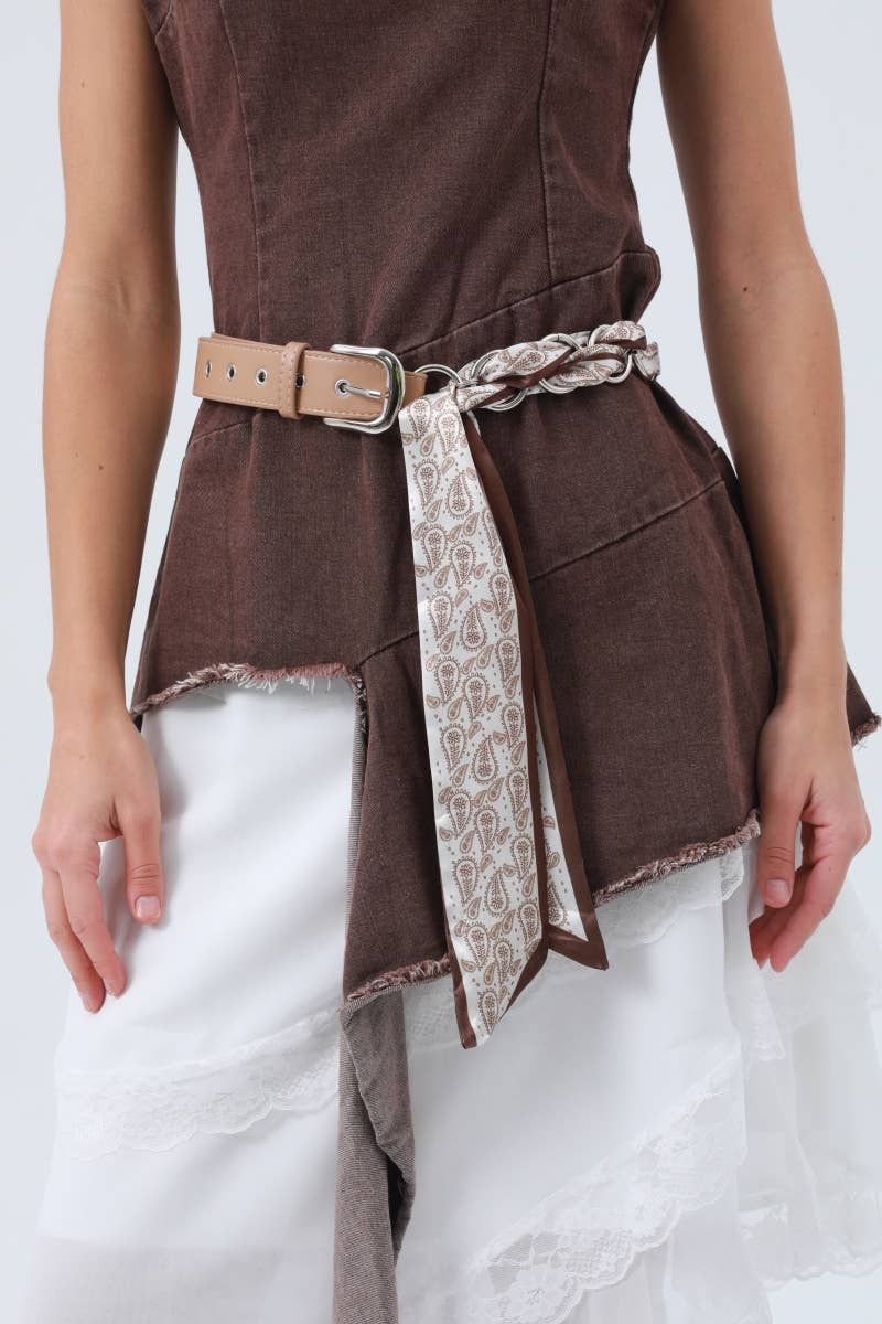 The Paisley Trail Vegan Leather Bandana Belt