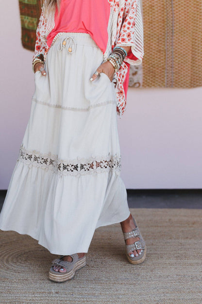 Three Bird Nest - Desert Lace Skirt - Oatmeal