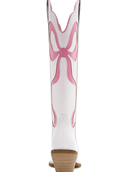 The Glenda Bow Boots - pink