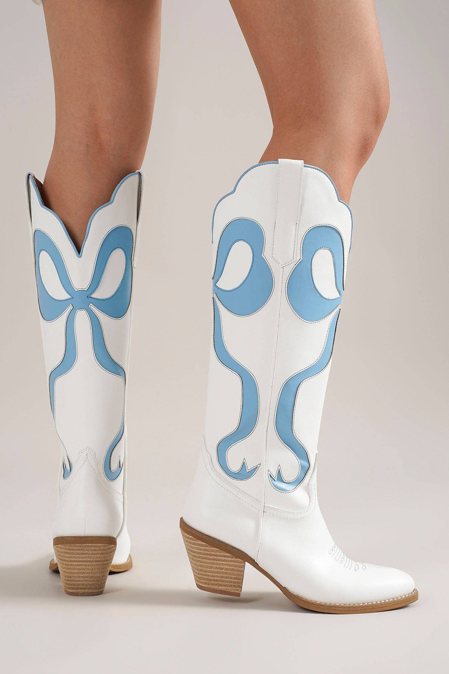 The Glenda Bow Boots - blue