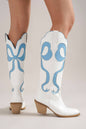 The Glenda Bow Boots - blue