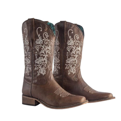 Desert Bloom Leather Cowgirl Boots