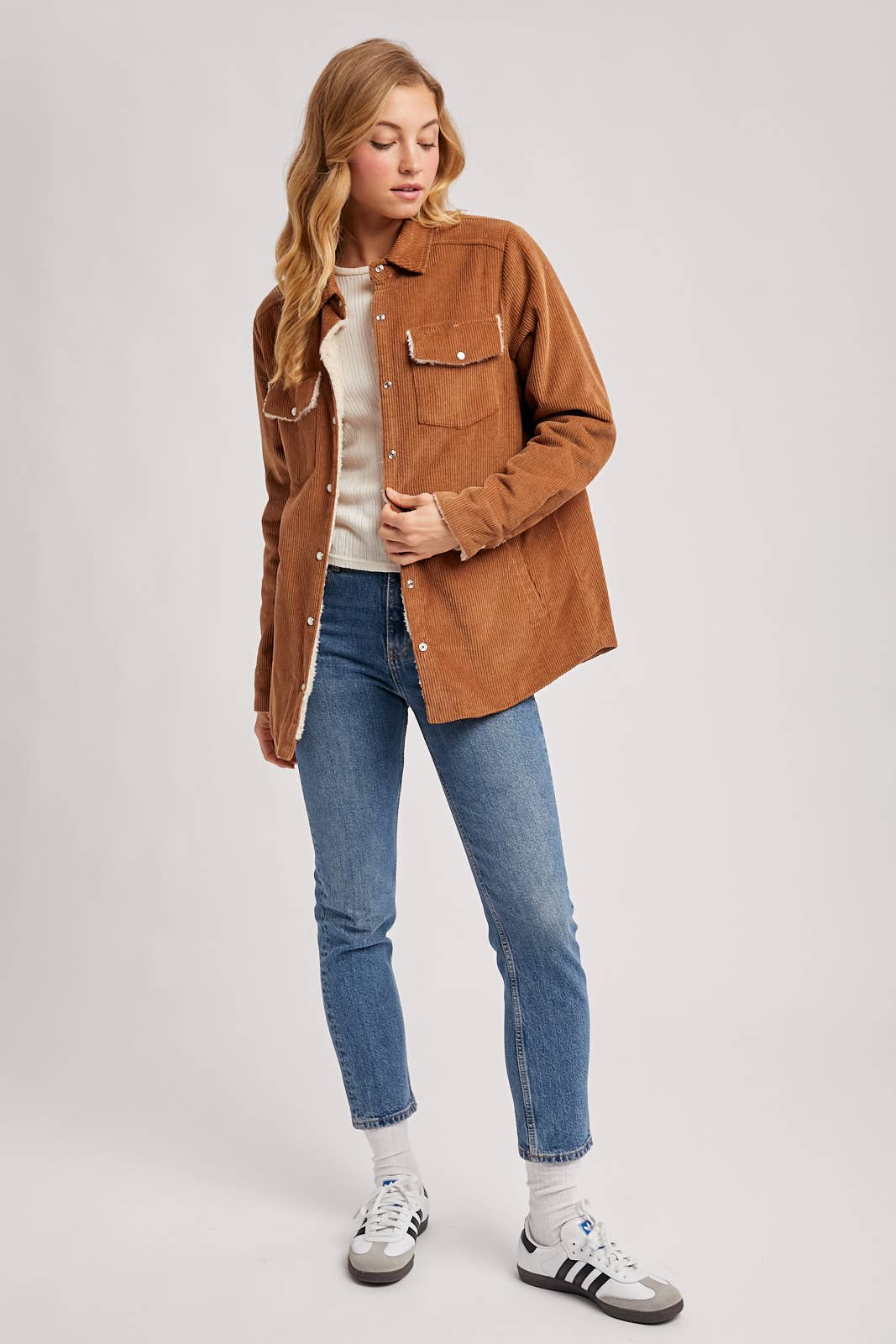 Fireside Corduroy Sherpa Lined Jacket in Camel