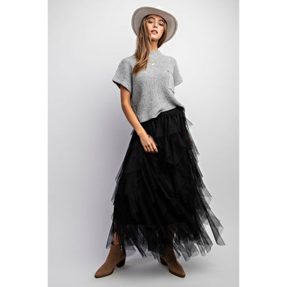 Wanderlust Tulle Maxi Skirt - black