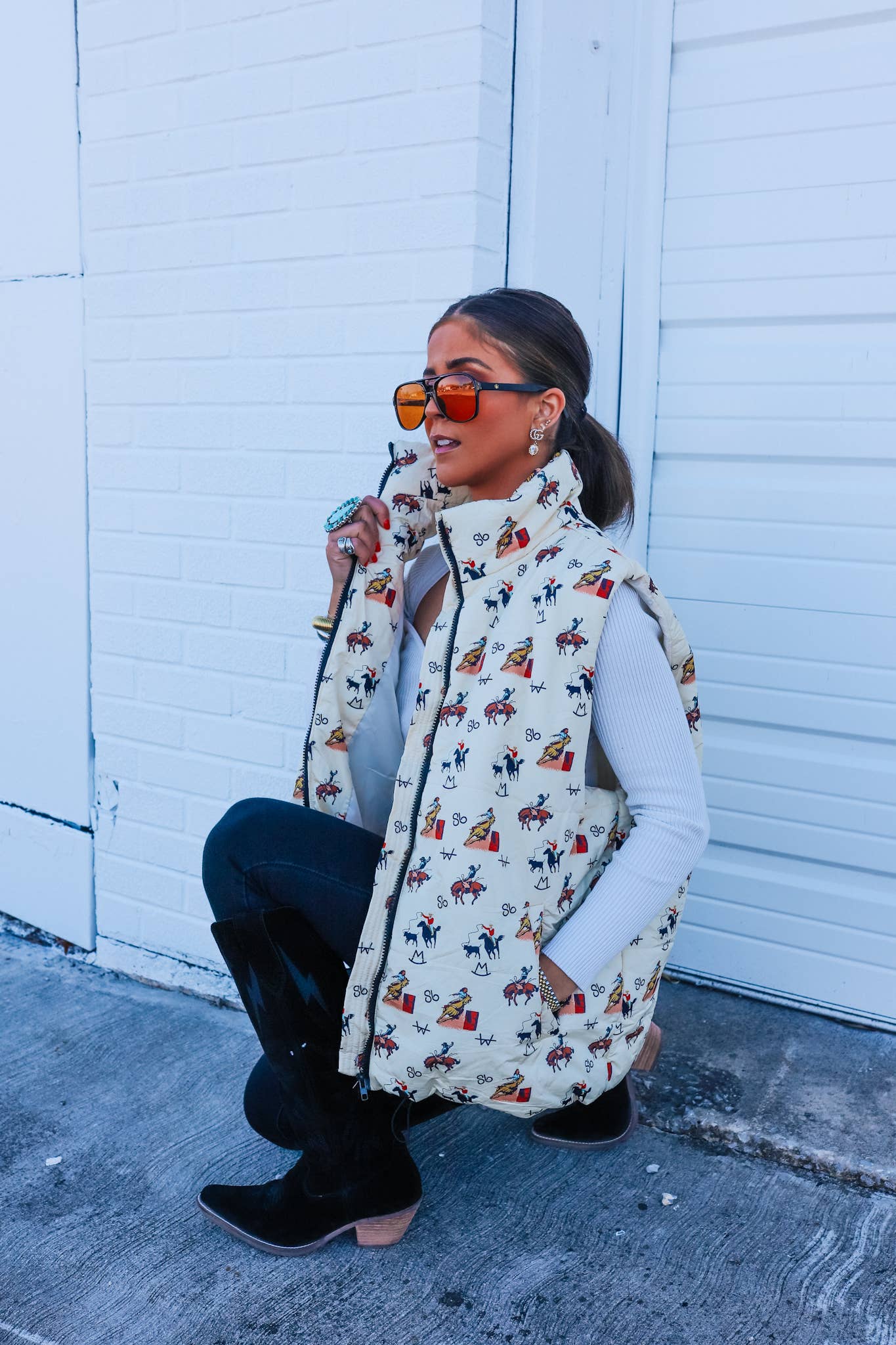Vintage Cowboy Puffer Vest