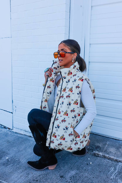 Vintage Cowboy Puffer Vest