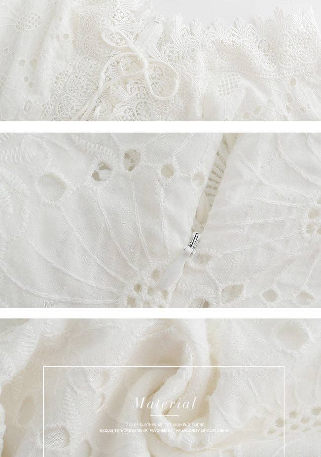 The Romantic Lace Long Sleeve Mini Dress