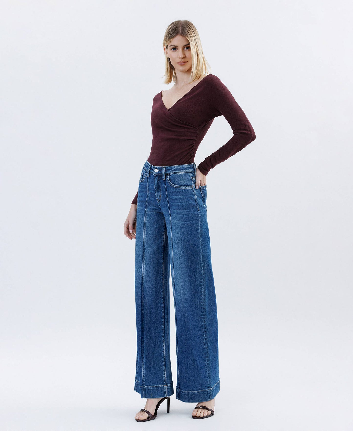 The High Life Wide Leg Flare Jeans
