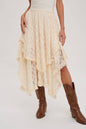 Lace Tiered Midi Skirt