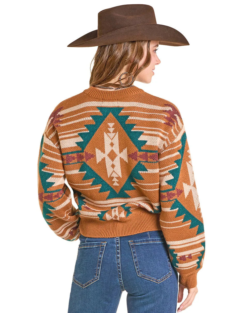 Multicolor Aztec Knit Sweater by Rock and Roll Denim