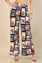 Western Cowboy Stamp Print Dress Pants