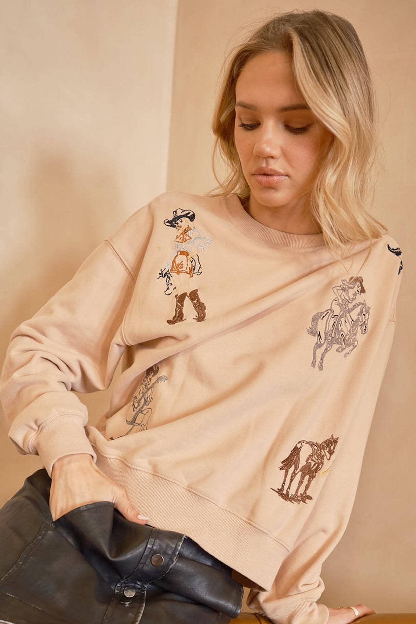 Rodeo Girls Western Embroidered Sweatshirt