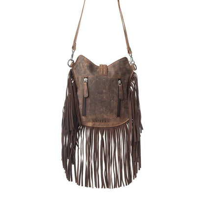 Myra Maverick Mist Hairon Leather Bag in Speckled Ivory