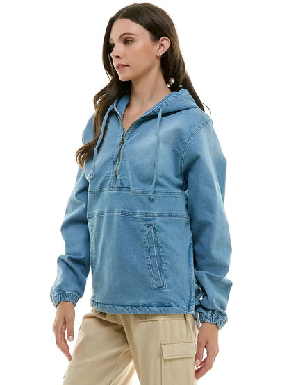 The Denim Hoodie - medium wash