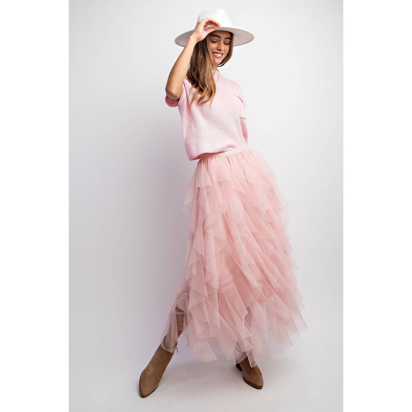 Wanderlust Tulle Maxi Skirt - pink