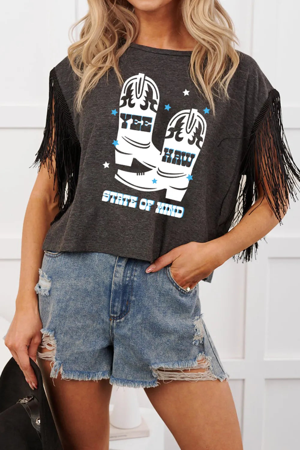 The Yee Haw State of Mind Fringe Tee