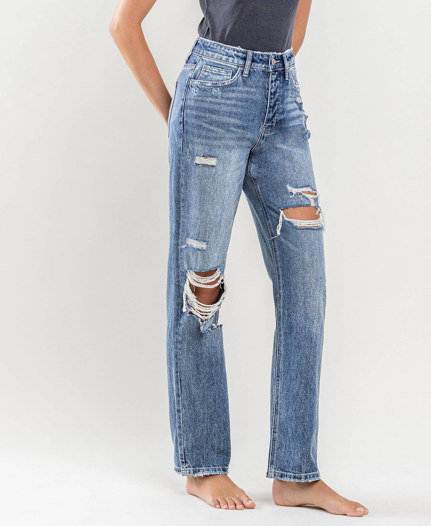The Lowkey Legend Straight Leg Distressed Jeans