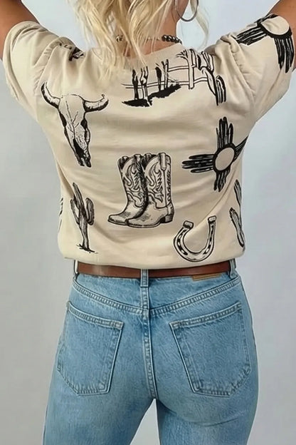 The Desert Sketch Puff Sleeve Tee