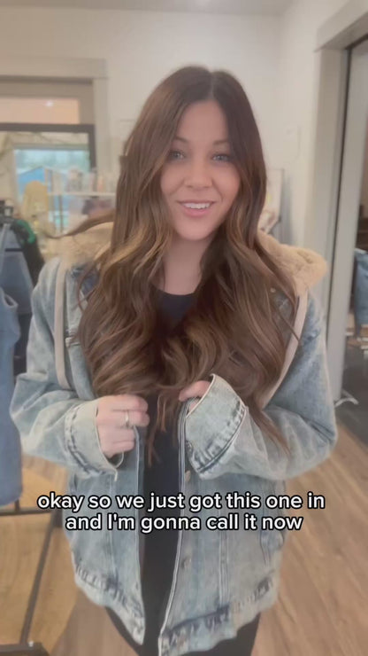 Blue Ridge Teddy Lined Denim Jacket with Hood