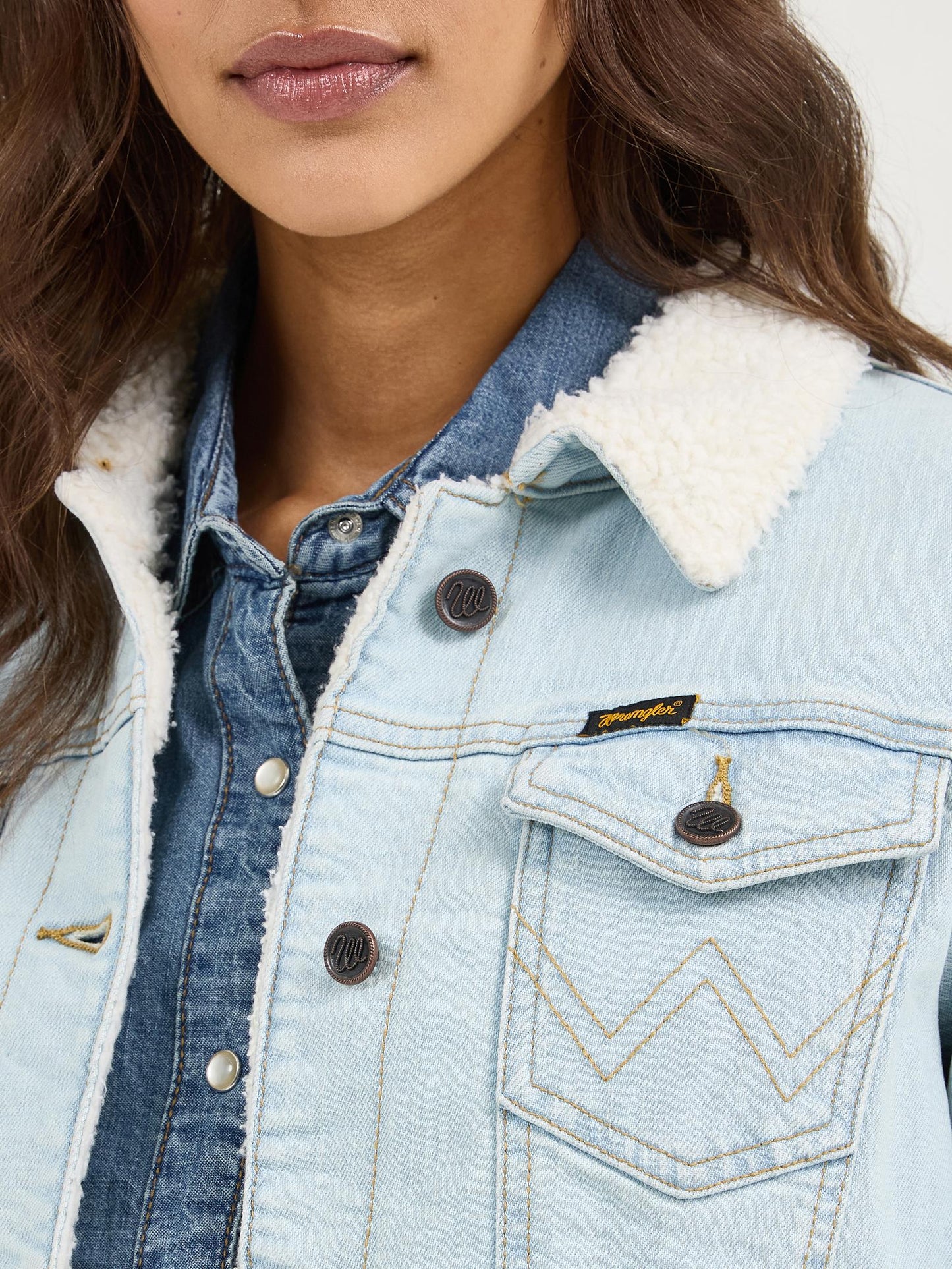 Wrangler® Classic Western Denim Sherpa Jacket