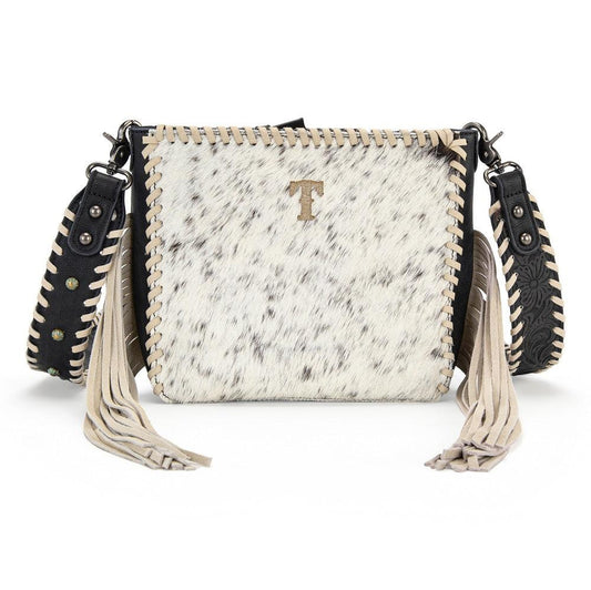 Trinity Ranch Genuine Cowhide Fringe Crossbody Bag – Black